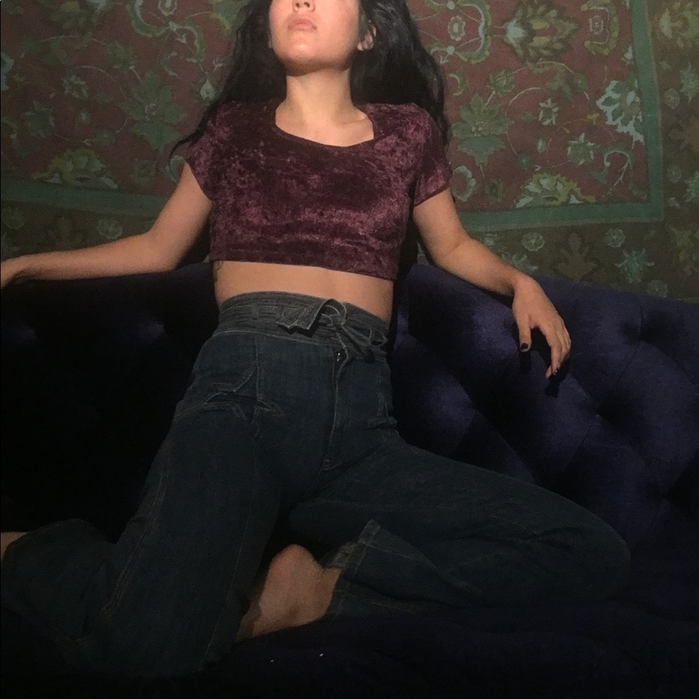Purple Velvet Crop Top